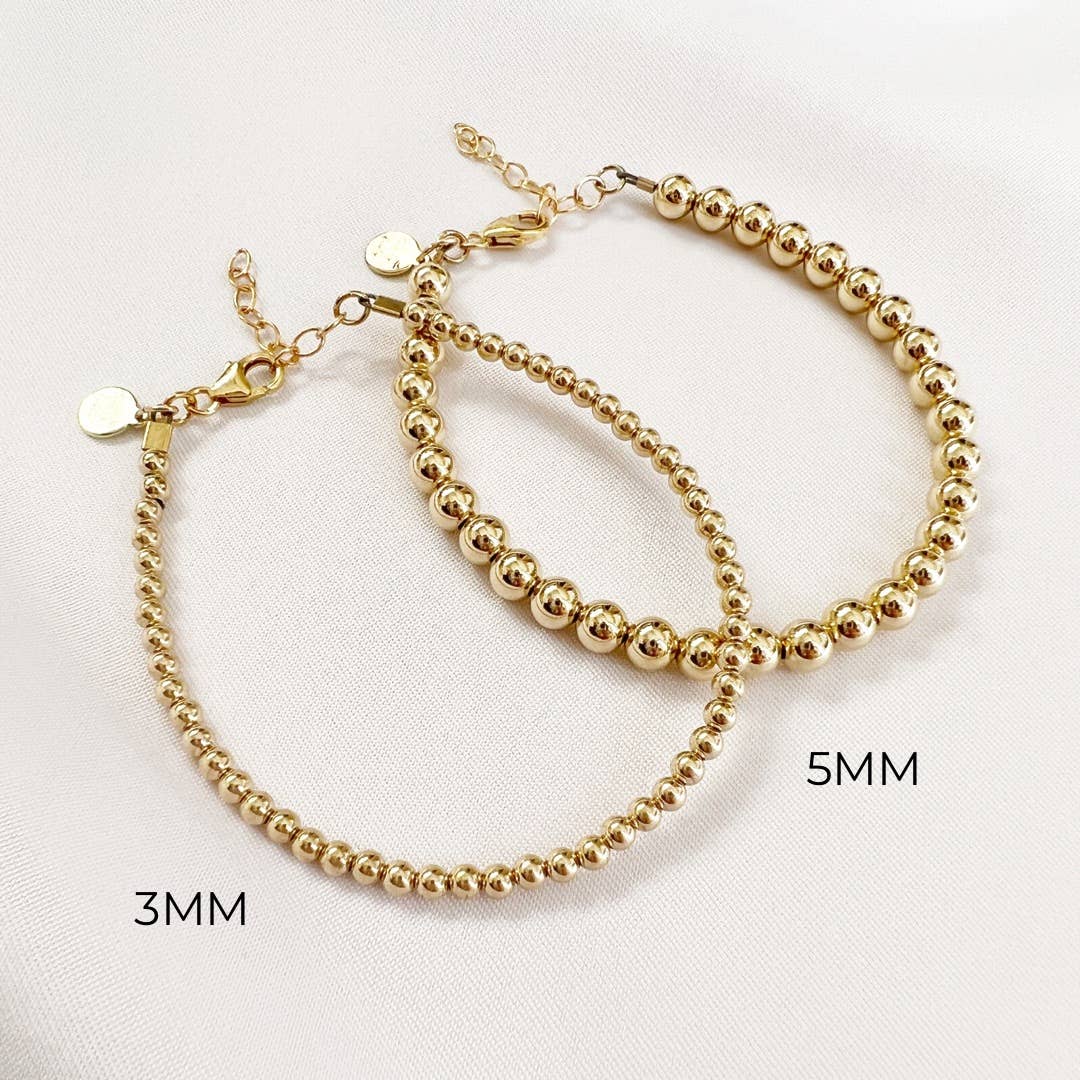 Gold Filled Luxe Beaded Bracelet: 5MM