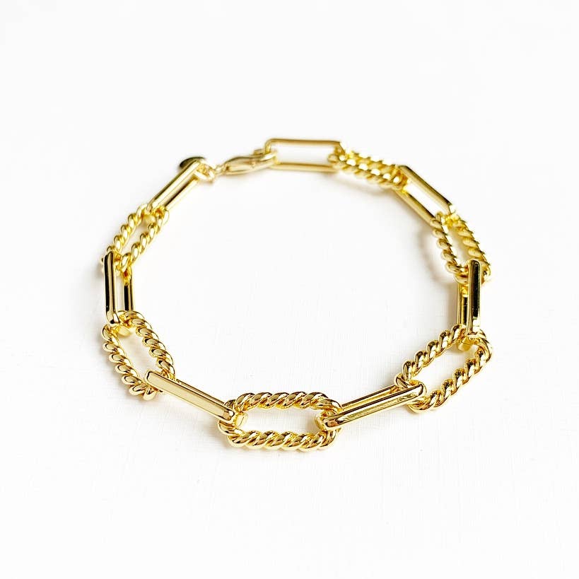 Hampton Textured Link Bracelet Gold Filled