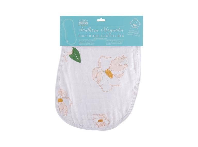 Southern Magnolia Burp and Bib