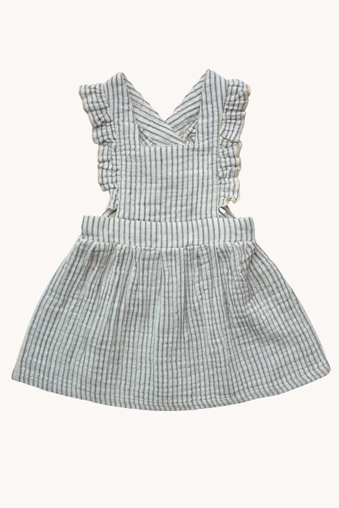 White and Gray Striped Dress